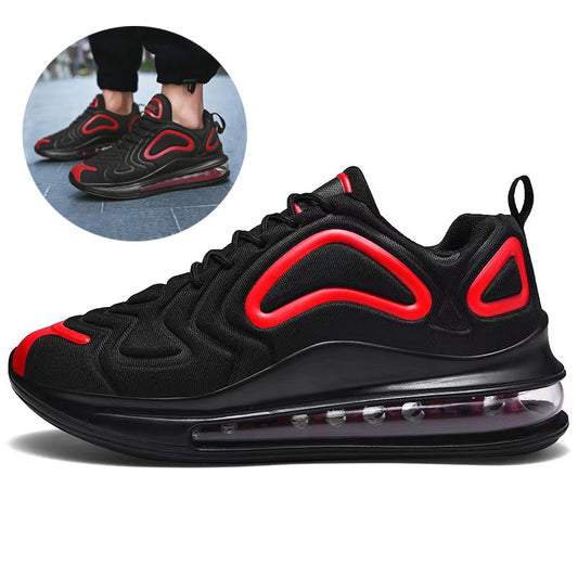 MAX Men Black Air Cushion Sneakers: Outdoor Breathable Lace-up Running Shoes